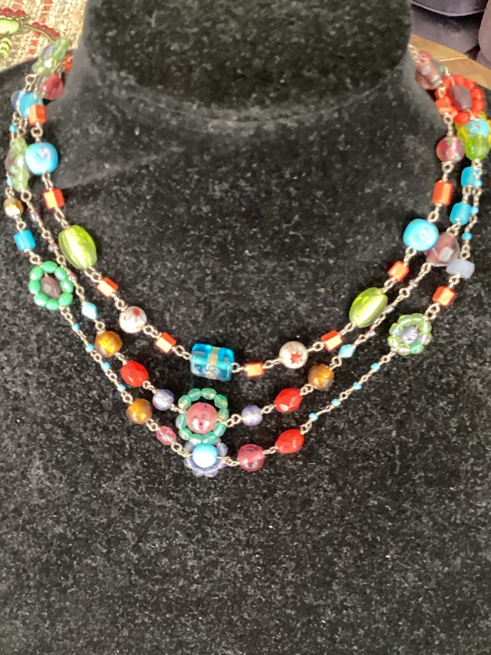 Multicolor glass Beaded Layered Necklace - Women Jewelry